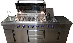 3 in 1 Stainless Steel Outdoor BBQ Kitchen Island Grill Propane LPG w/ SINK