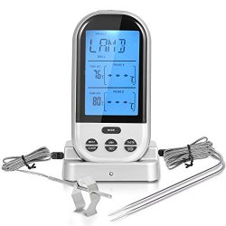 Adoric Life Wireless Remote Digital Cooking Meat Thermometer with Probes Monitors Oven / Food fr ...