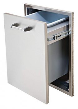 Delta Heat DHTD18T-B 18″ Wide Stainless Steel Built-In Tall Trash Drawer with Included Trash