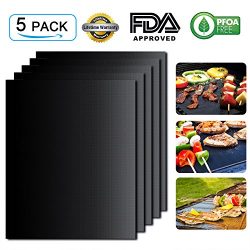 Maxzola BBQ Grill Mat Set of 5 Non-Stick BBQ Grill & Baking Mats – FDA Approved ,PFOA  ...