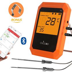 Wireless Meat Thermometer, Bluetooth Remote Cooking Thermometer, Digital Oven Thermometer with 6 ...