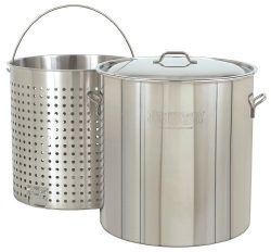 Bayou Classic 1102 102-Qt. Stainless Steel Stockpot with Boil Basket