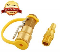 Wadoy RV Propane Quick Connect Adapter Kit Natural Gas 1/4″ Shutoff Valve & Male Full  ...