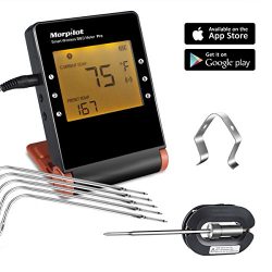 Wireless Meat Thermometer for Smoker, Morpilot Bluetooth Meat Probes Thermometer Smart Remote Di ...