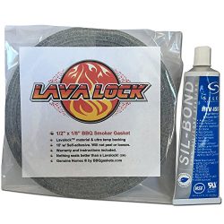 LavaLock Self Stick Kit 1/2″ x 1/8″ Grey BBQ smoker gasket BLACK RTV grill sealer Hi ...