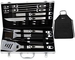 ROMANTICIST BBQ Tools Set – 20PCS BBQ Grill Tools Set w/ Non Slip Handle – Heavy Dut ...