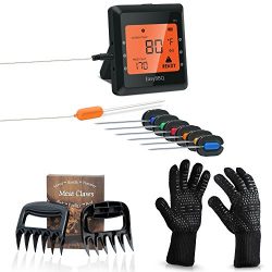 Digital Meat Thermometer Probe and Grilling Set – Wireless Instant Read Meat Thermometer for Smo ...