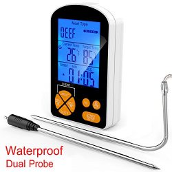 XIKEZAN Waterproof Dual Probe Meat Thermometer Instant Quick Read Kitchen Digital Electric Cooki ...