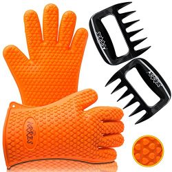 Barbecue Gloves & Pulled Pork Claws Set – Silicone Heat Resistant Grilling Accessories ...