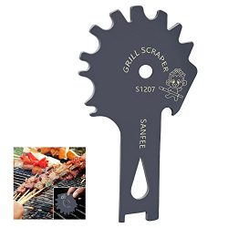 Grill Scraper Barbeque Grill Cleaner Stainless Steel with Long Handle (2018 New Design) For Effe ...