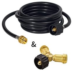 SHINESTAR Propane Hose with Adapter & Propane Tank Y Splitter Tee for Portable Heater and Ta ...