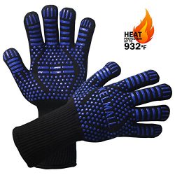 BBQ Grilling Gloves – Protect Your Hands With Extra Long Heat Resistant Oven Safety Mitts  ...