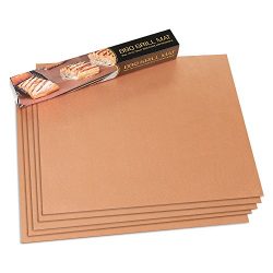 HUKOER Gold Grill Mat Set of 5 – 100% Non-stick BBQ Grill & Baking Mats – FDA Ap ...