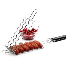 MiniInTheBox Hot Dog Rack Metal Mesh Baskets BBQ Barbecue Sausage Grilling Basket Grill Rack BBQ ...