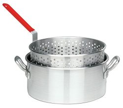 Kitchen Outdoor Aluminum Perforated Basket Strainer Fry Pot with Meat Mallet Combo