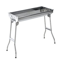 Outsunny 35″ Stainless Steel Portable Folding Charcoal BBQ Grill