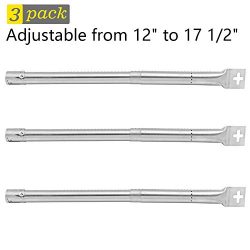 SHINESTAR Adjustable Universal Grill Burner Tube, Extend From 12 to 17 1/2 inch, Straight Stainl ...