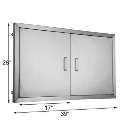 BestEquip Double BBQ Island 304 Stainless Door Double Access BBQ Door 39x26inch Double Door Flus ...