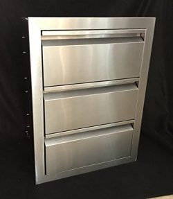 19″W x 26″H TRIPLE ACCESS DRAWER OUTDOOR KITCHEN BBQ ISLAND 304 STAINLESS STEEL STORAGE