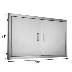 BestEquip Double BBQ Island 304 Stainless Door Double Access BBQ Door 36x21inch Double Door Flus ...