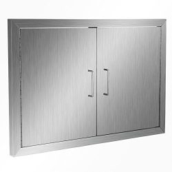 Happybuy BBQ Access Door Double Wall Construction Cutout 28W x 19H In. BBQ Island/Outdoor Kitche ...