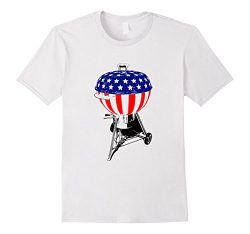 Mens USA Charcoal Kettle Grill T-Shirt Stars and Stripes July 4th XL White