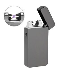 Dual Arc Plasma Lighter, Kuool Flameless Windproof Splashproof Butane Free USB Rechargeable Doub ...