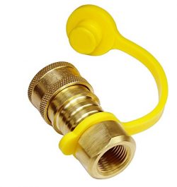 DozyAnt Propane/Natural Gas Quick-Connect Brass Fitting 3/8Inch Female Pipe Thread x 3/8Inch Mal ...