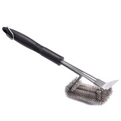 Grill Brush and Scraper,Barbecue Brush Stainless Steel Grill Tool 360° Clean/ Safe BBQ Brush, Wi ...