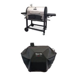 Dyna-Glo DGN576SNC-D Dual Zone Premium Charcoal Grill and Premium Charcoal Grill Cover, Large