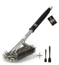 Kacebela BBQ Brush, 18″ Grill Brush & 2 Basting Brushes, Grill Brush with Stainless St ...