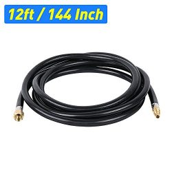 XHome 12 Feet RV Connection Hose, 3/8 Female Flare x 1/4 Full Flow Quick-Connect Male Plug