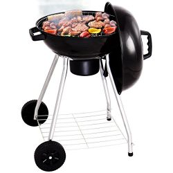 Giantex Kettle Charcoal Grill w/ Wheels Shelf Temperature Gauge BBQ Outdoor Backyard Cooking Bla ...