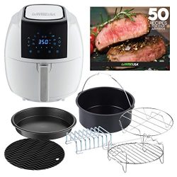 GoWISE USA 5.8-Quarts 8-in-1 Air Fryer XL with 6-PC Accessory Set + 50 Recipes for your Air Frye ...