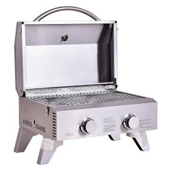 Giantex Propane Gas Grill 2 Burner Stainless Steel BBQ TableTop Perfect For Camping, Picnics or  ...