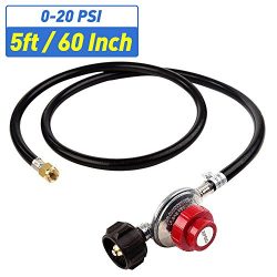 XHome High Pressure Propane Regulator Adjustable Propane Regulator with Hose QCC1/Type1 0-20 PSI ...