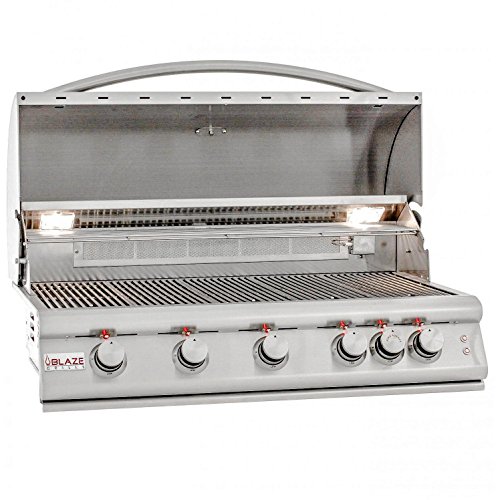 Blaze Lte 40-inch 5-burner Built-in Natural Gas Grill With Rear Infrared Burner & Grill Ligh ...