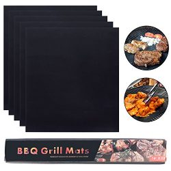 Sadzero 5 Pcs BBQ Grill Mat 33x40CM Reusable100% Non-stick , Reusable and Easy to Clean,Works on ...