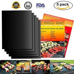 Grill Mat BBQ Tool Reusable for Gas Charcoal Electric Grill Deck Non-stick FDA Approved PFOA Fre ...