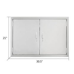 VEVOR Double Stainless Door 30.5″W by 21″H Barbecue Island Door Flush Mount Access D ...