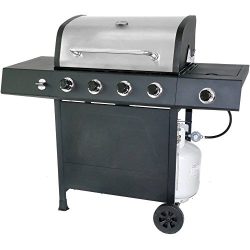 RevoAce 4-Burner LP Gas Grill with Side Burner, Stainless Steel