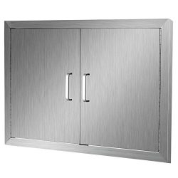 Happybuy BBQ Access Door Double Wall Construction Cutout 31W x 24H In. BBQ Island/Outdoor Kitche ...