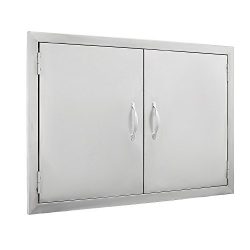 BestEquip Double BBQ Island 304 Stainless Door Double Access BBQ Door 30.5x21inch Double Door Fl ...