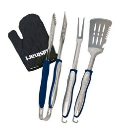 Cuisinart CGS-134N Grilling Tool Set with Grill Glove, Navy Blue/Stainless Steel (3-Piece)