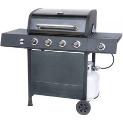 RevoAce 4-Burner LP Gas Grill with Side Burner, Pewter Fleck