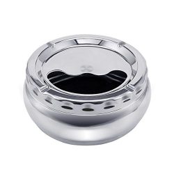 Veryke Stainless Steel Enhanced Windproof Rotary with Detachable Lid,Ashtray for Indoor or Outdo ...