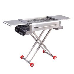 Sougem Portable Charcoal Grill for Outdoor Cooking,Camping and Tailgating, Thickened Stainless s ...