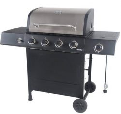 RevoAce 4-Burner LP Gas Grill with Side Burner, Stainless Steel