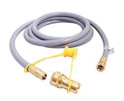 KIBOW 12Ft Low Pressure Natural Gas and Propane Gas Hose Assembly-1/2 Female Pipe Thread x 1/2 M ...