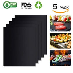 DOLDOA Non-Stick BBQ Grill Mat,Baking Mats,FDA Approved,Reusable,Heat Resistant,Durable,Easy to  ...